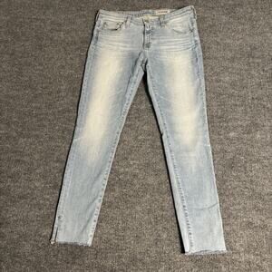 AG Adriano Goldschmied Jeans Womens 30 R Blue Legging Ankle Super Skinny Raw Hem
